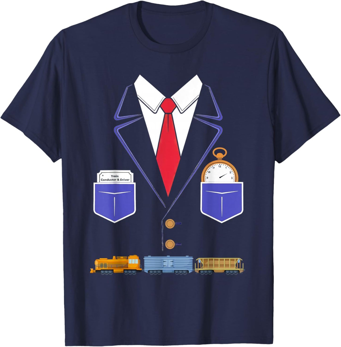 Train Conductor Costume Outfit Idea for Kids Train Driver T-Shirt - T-Shirt | Navy