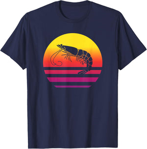 Shrimp Retro Style Vintage T-Shirt - T-Shirt | Navy