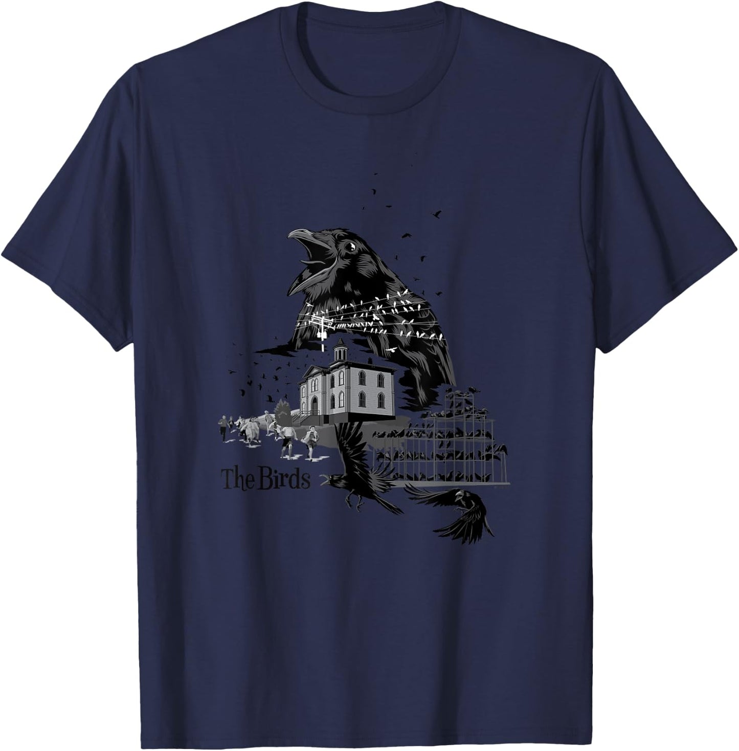 The Birds Alfred Hitchcock Collage T-Shirt - T-Shirt | Navy