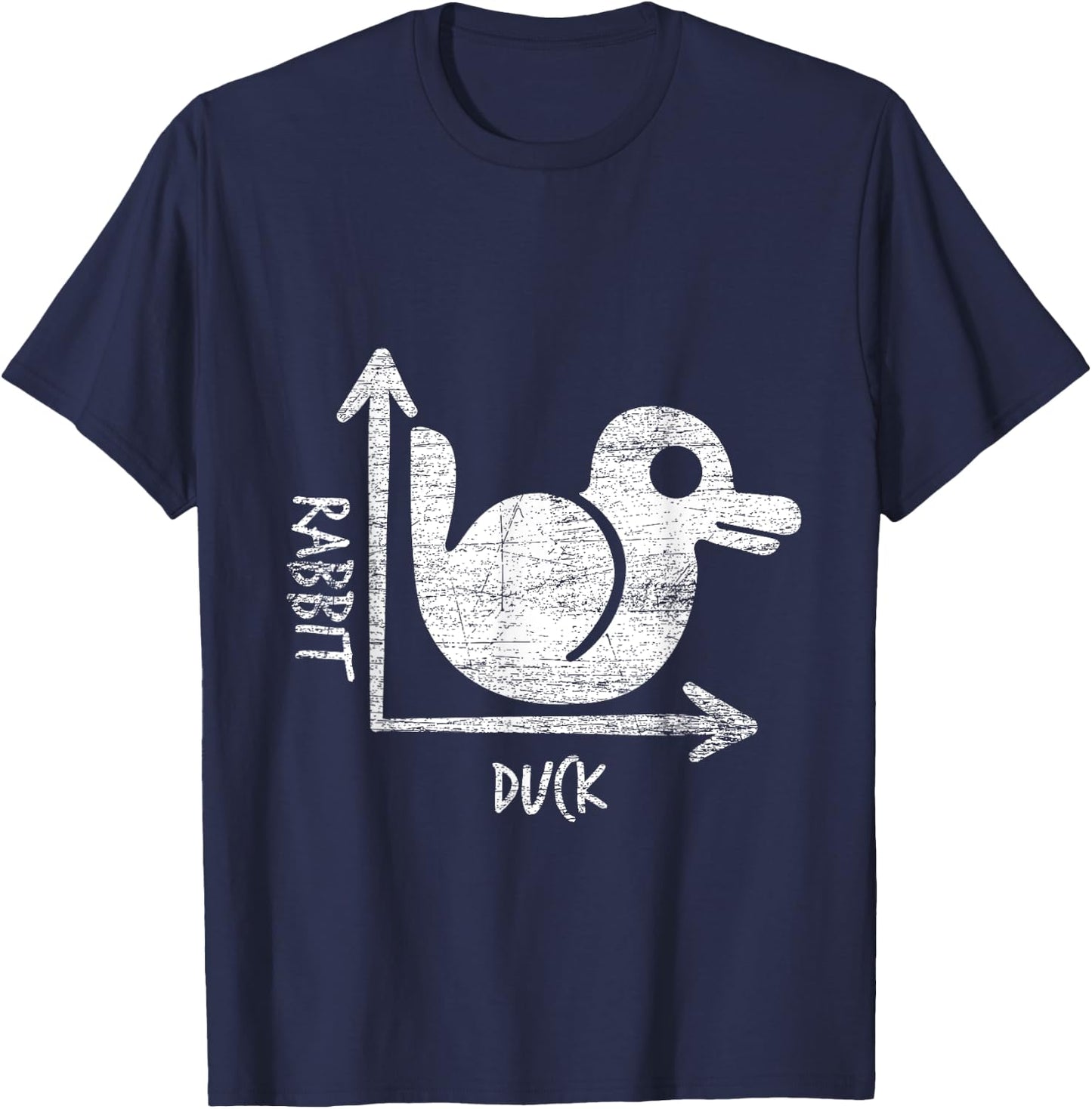 Funny Optical Illusion Gift Duck Or Rabbit T-Shirt - T-Shirt | Navy