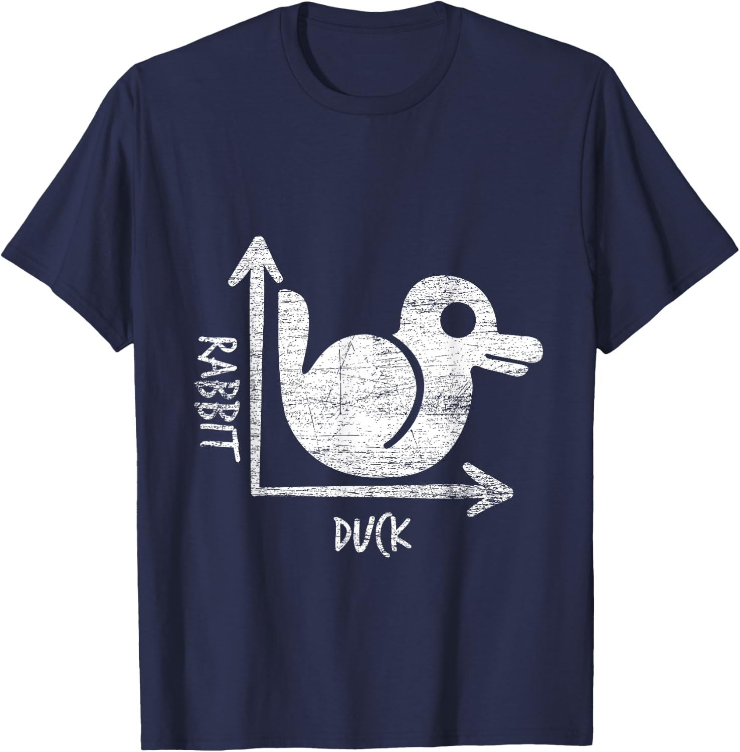 Funny Optical Illusion Gift Duck Or Rabbit T-Shirt - T-Shirt | Navy