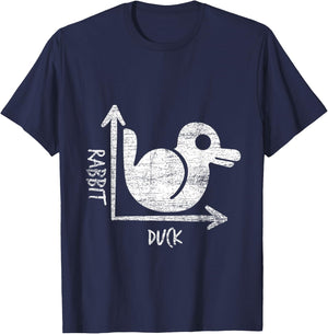 Funny Optical Illusion Gift Duck Or Rabbit T-Shirt - T-Shirt | Navy