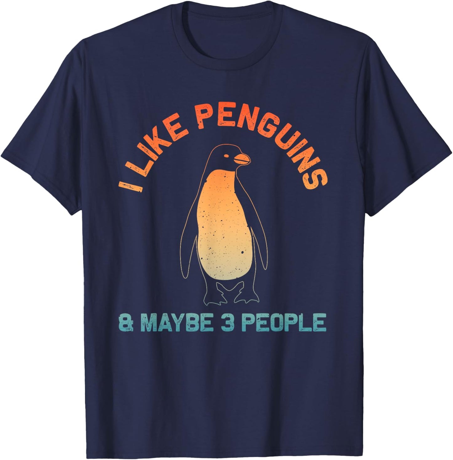 Cool Penguin Design Women Kids Animal Penguin Lover T-Shirt - T-Shirt | Navy