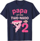 Papa of the Two-nado Tornado Theme 2nd Birthday Party Kids T-Shirt - T-Shirt | Navy
