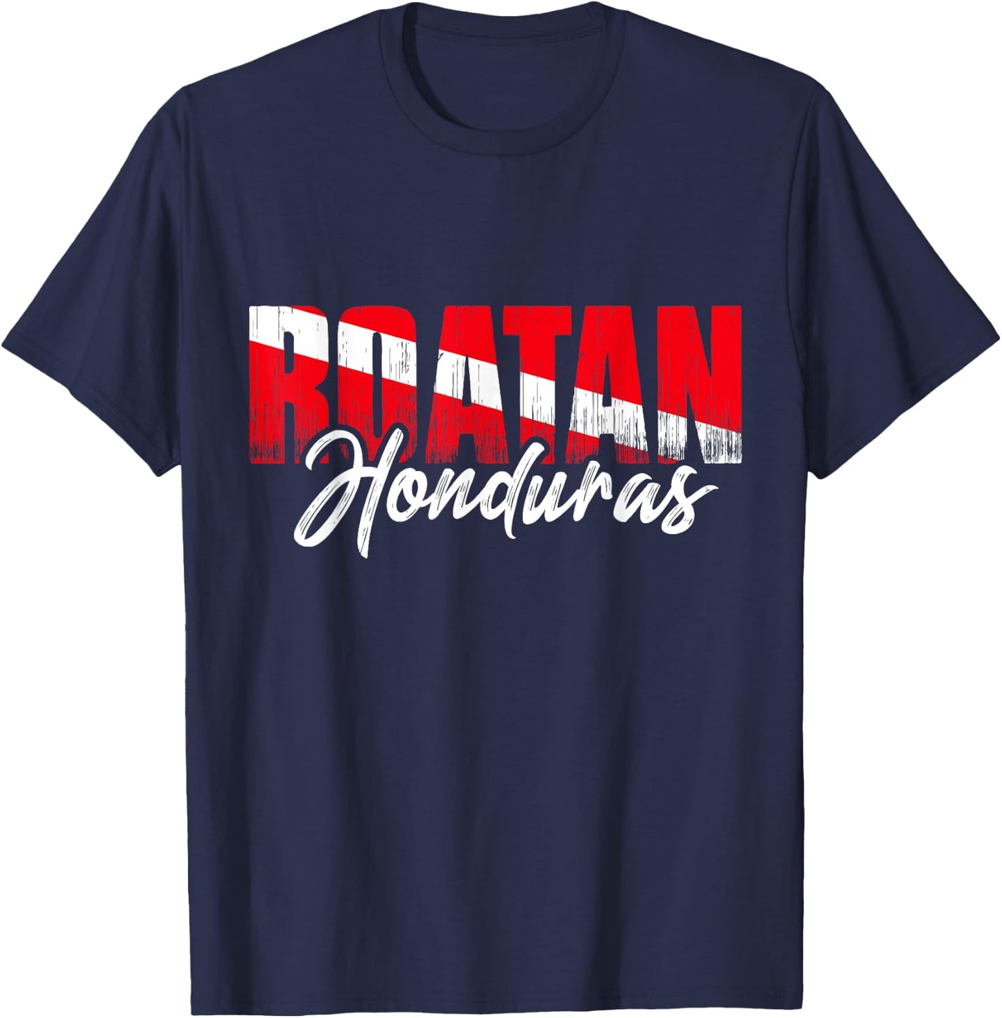Roatan Honduras Scuba Diver Diving Dive Flag T-Shirt - T-Shirt | Navy