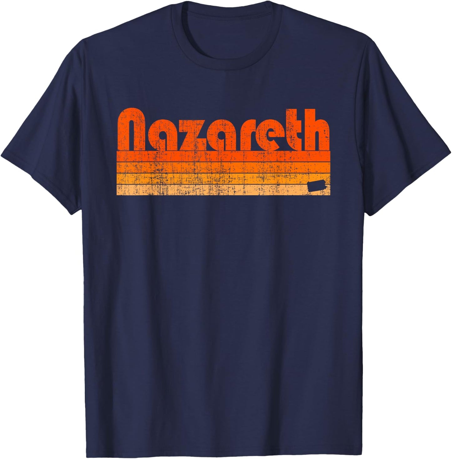 Nazareth, Pennsylvania Retro 80s Style T-Shirt - T-Shirt | Navy
