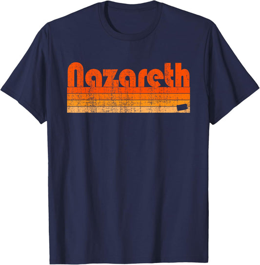 Nazareth, Pennsylvania Retro 80s Style T-Shirt - T-Shirt | Navy
