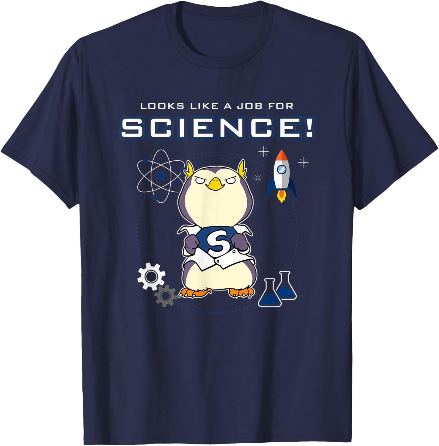 Looks Like A Job For Science Funny Scientist Lab Penguin T-Shirt - T-Shirt | Navy