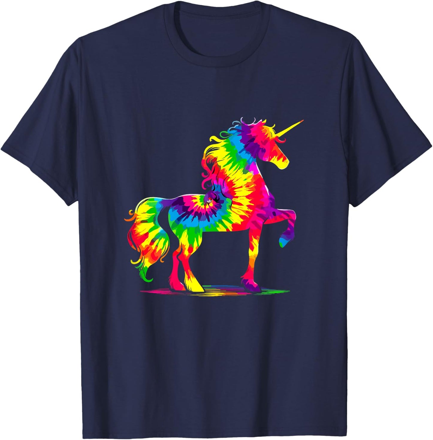 Unicorn Tie-Dye Horse T-Shirt - T-Shirt | Navy
