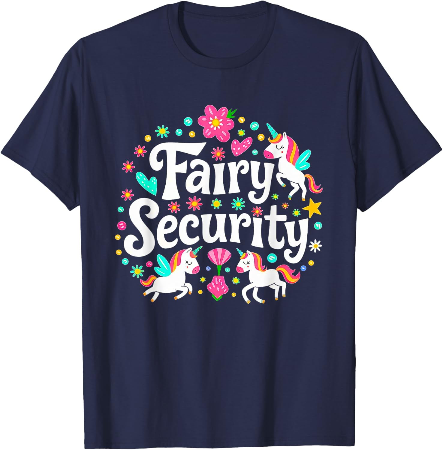 Fairy Security Unicorn Halloween Costume Adult Mom Dad T-Shirt - T-Shirt | Navy