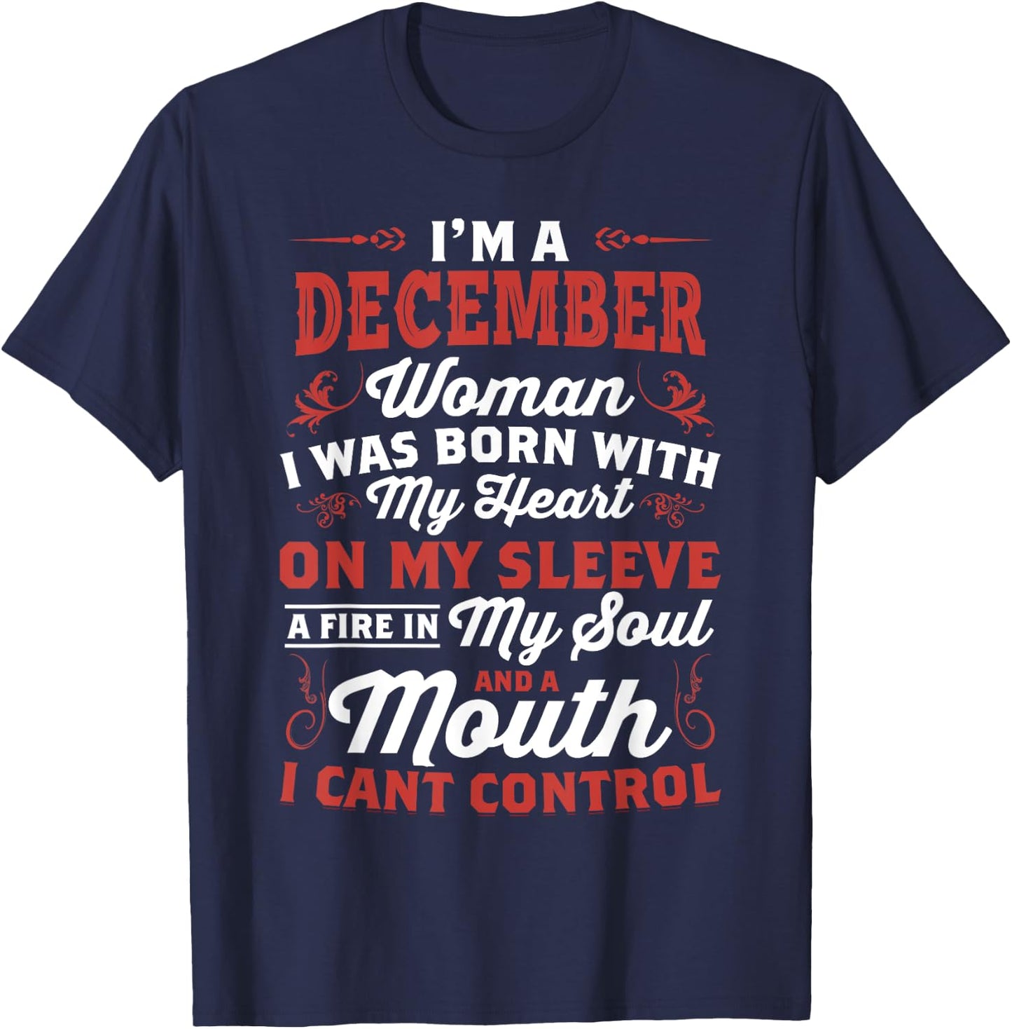 I'm An December Women Queen Born In December T-Shirt - T-Shirt | Navy