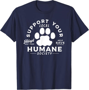Vintage Support Your Local Humane Society - Men Women T-Shirt - T-Shirt | Navy