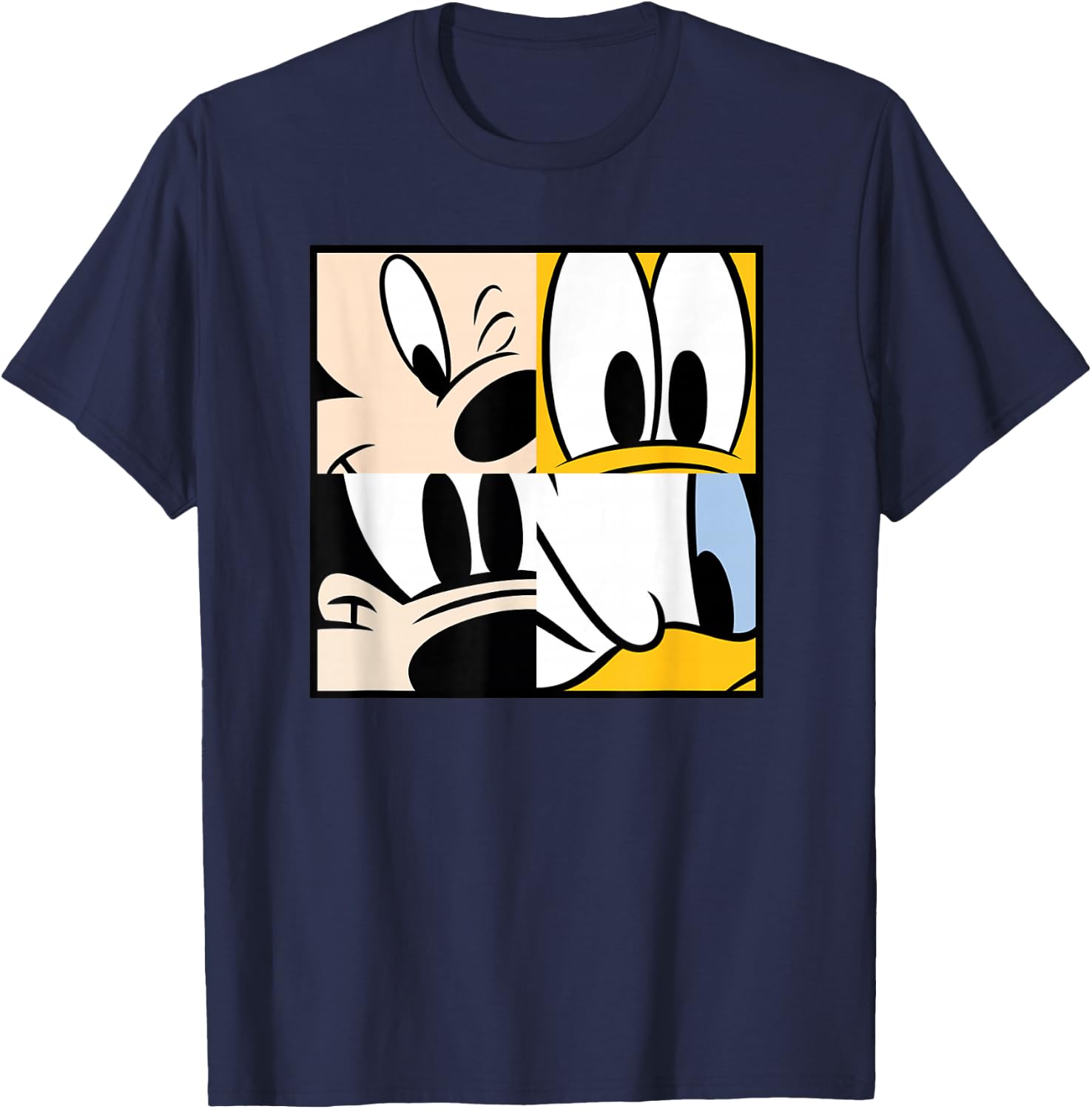Mickey, Pluto, Goofy, & Donald Squares T-Shirt - T-Shirt | Navy