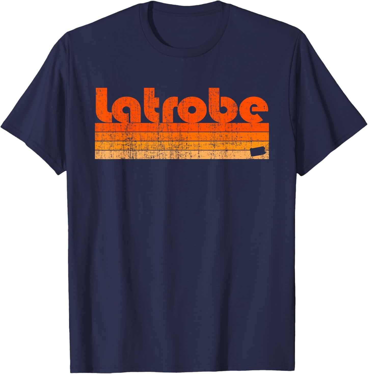 Latrobe, Pennsylvania Retro 80s Style T-Shirt - T-Shirt | Navy