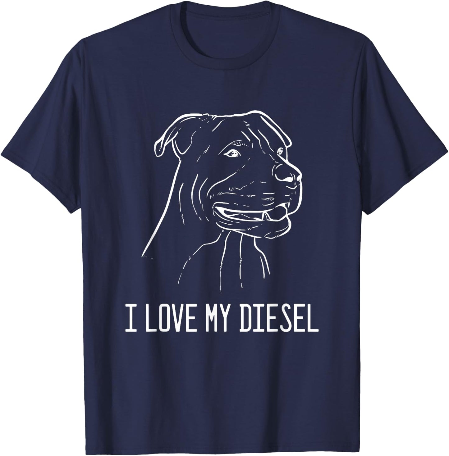 Pit Bull Terrier Diesel Pet Lover Dog Owners T-Shirt - T-Shirt | Navy