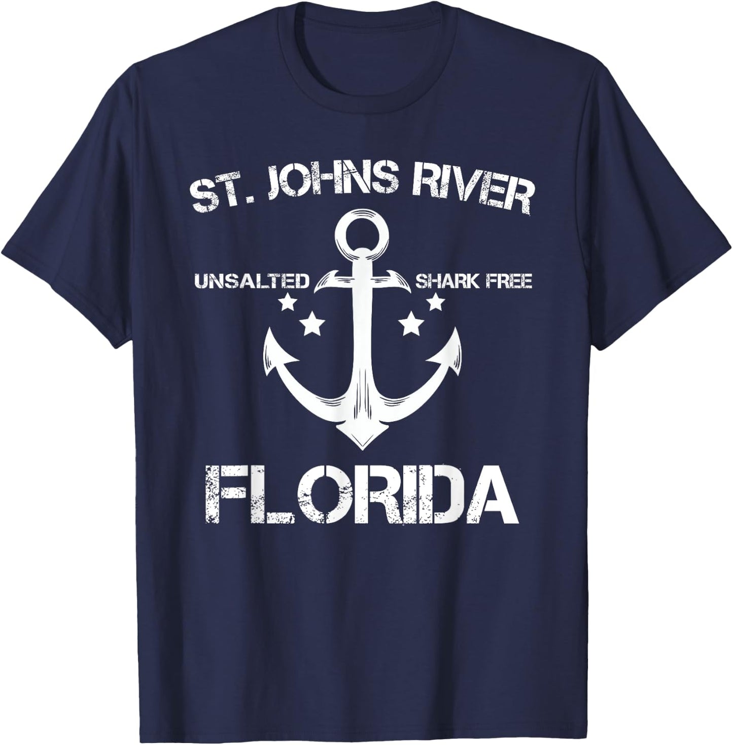 ST. JOHNS RIVER FLORIDA Funny Fishing Camping Summer Gift Men Women Girls Kids T-Shirt - T-Shirt | Navy