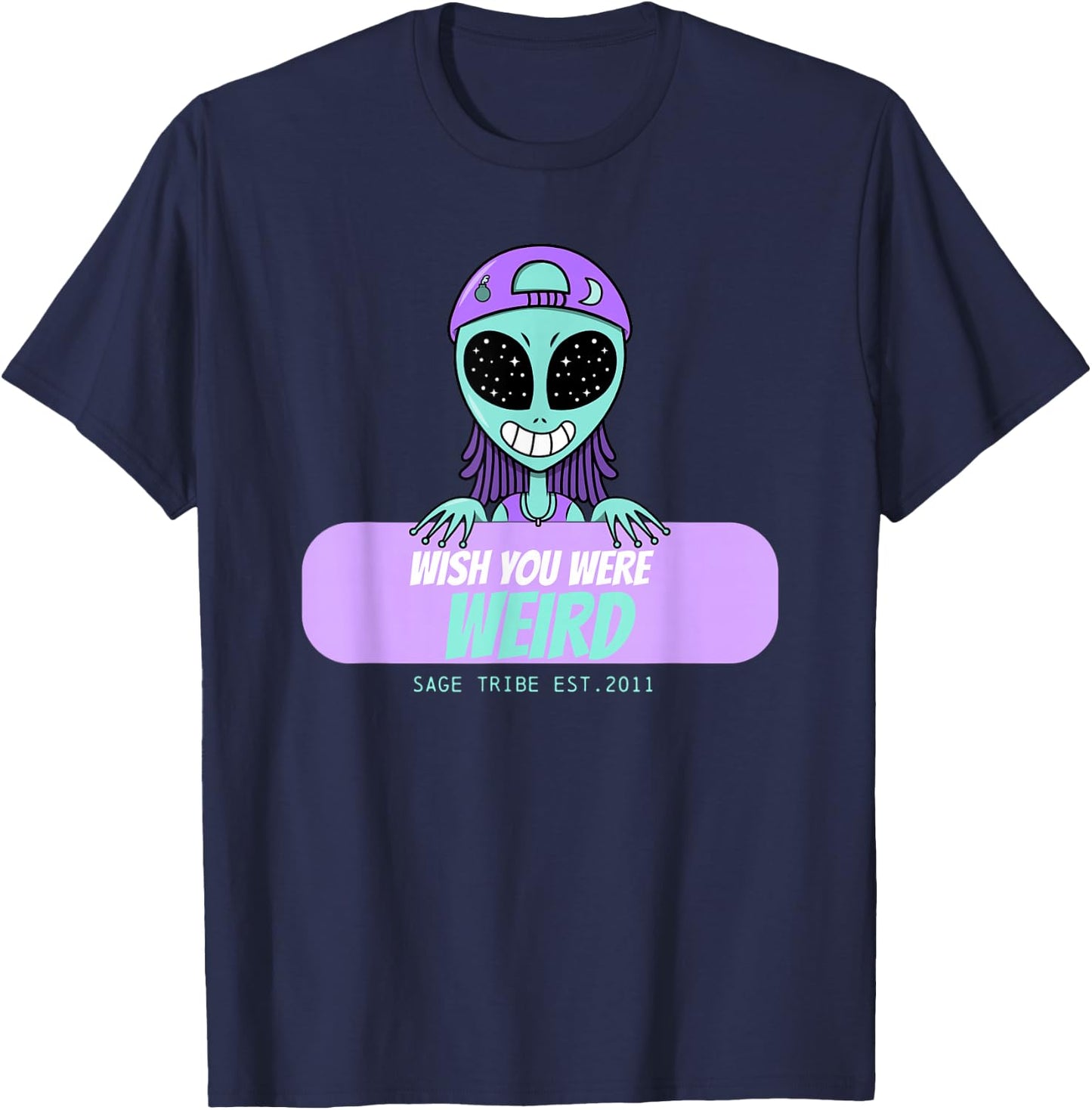 Wish You Were Weird Alien T-Shirt - T-Shirt | Navy