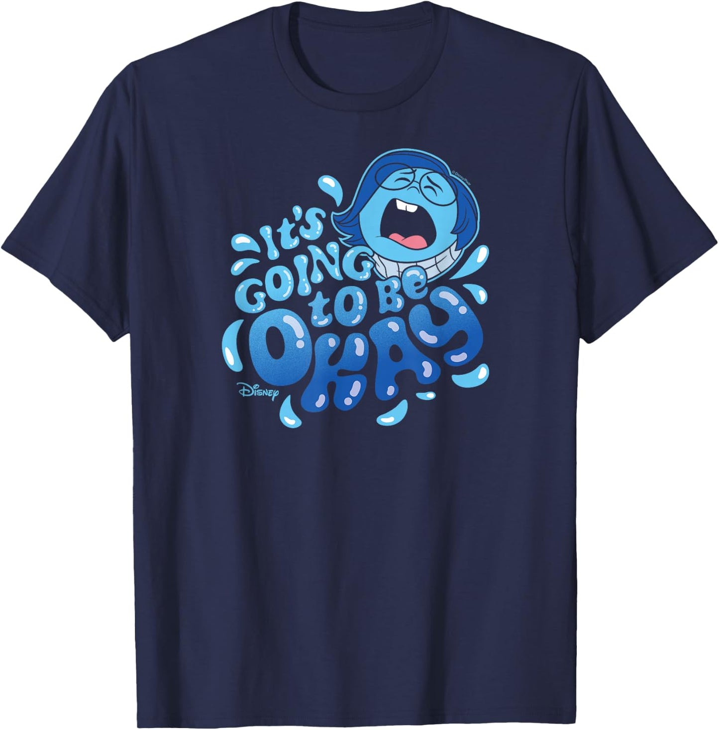 Inside Out 2 - Sadness Emotion Character Going to Be Okay T-Shirt - T-Shirt | Navy