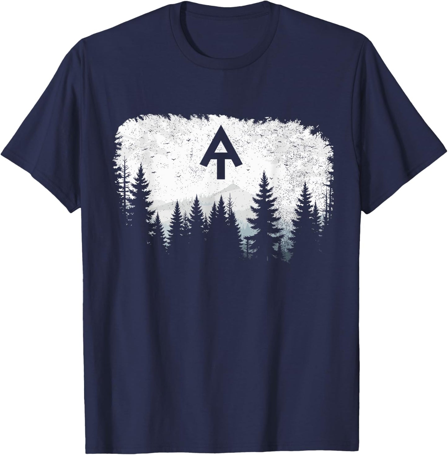 White Blaze Appalachian AT Trail Pine Tree AT Thru Hike T-Shirt - T-Shirt | Navy