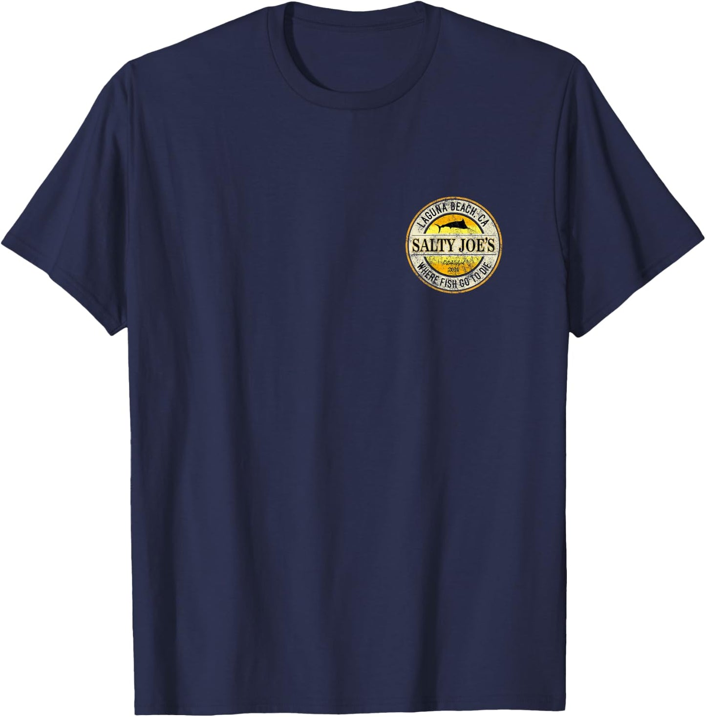 Salty Joe's Vintage Fishing Logo Graphic T-Shirt - T-Shirt | Navy