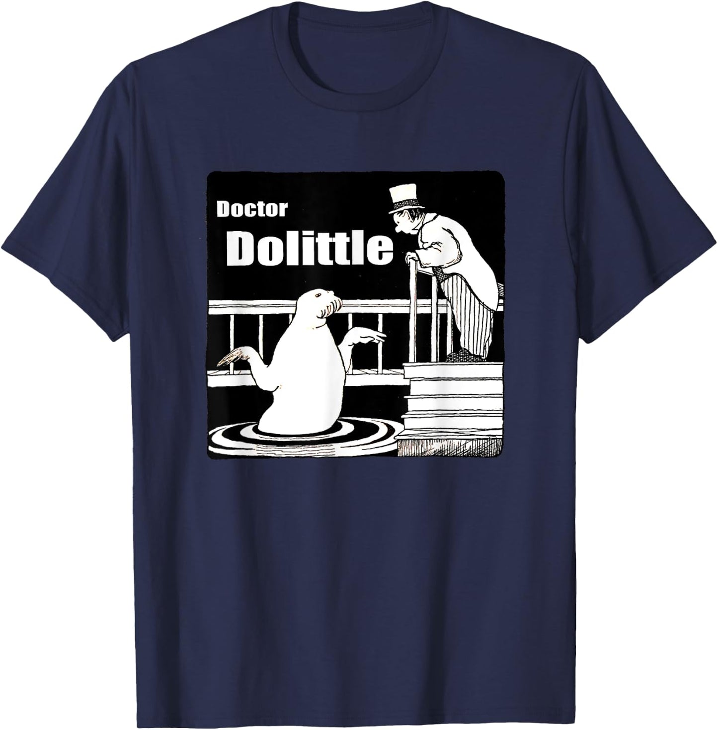 Dr Dolittle Speaking with A Walrus T-Shirt - T-Shirt | Navy