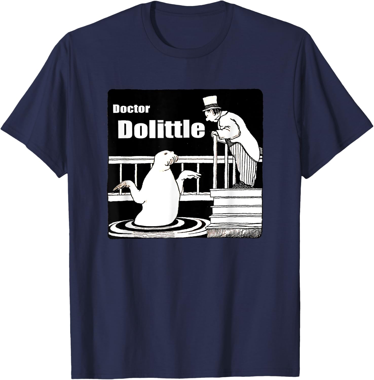 Dr Dolittle Speaking with A Walrus T-Shirt - T-Shirt | Navy