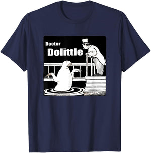 Dr Dolittle Speaking with A Walrus T-Shirt - T-Shirt | Navy