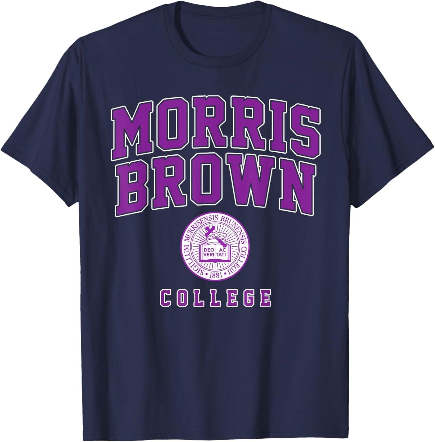 Morris Brown College Arch Vintage Sports Design Men Women T-Shirt - T-Shirt | Navy