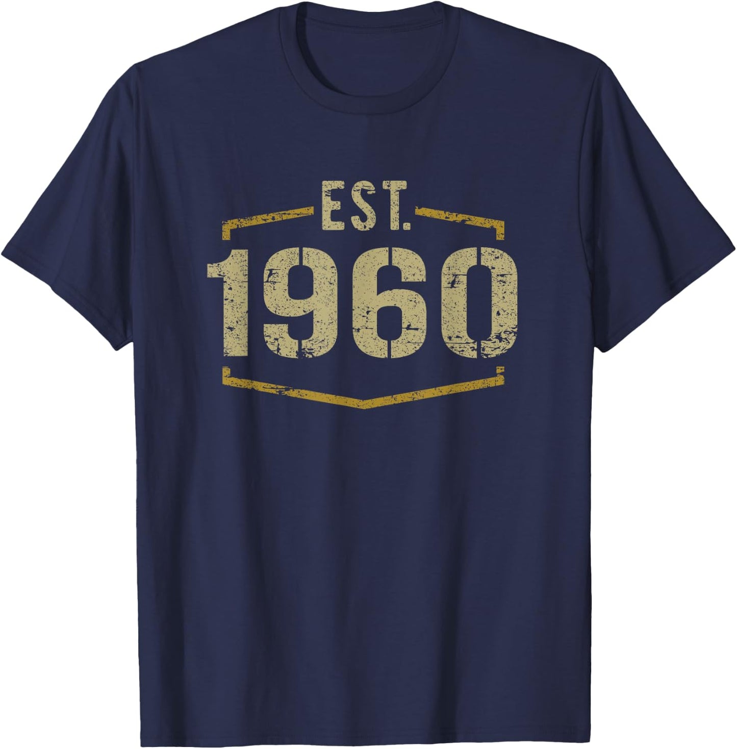Est 1960 Vintage Style Established 1960 Birthday Design T-Shirt - T-Shirt | Navy