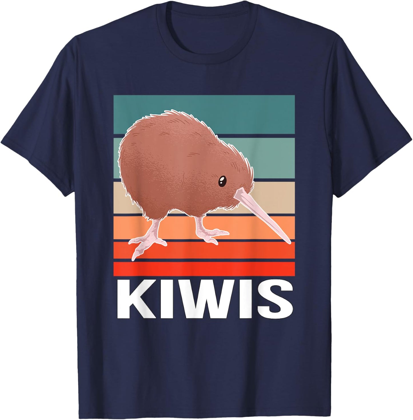Retro Kiwi Lover Design Bird Vintage Kiwi T-Shirt - T-Shirt | Navy