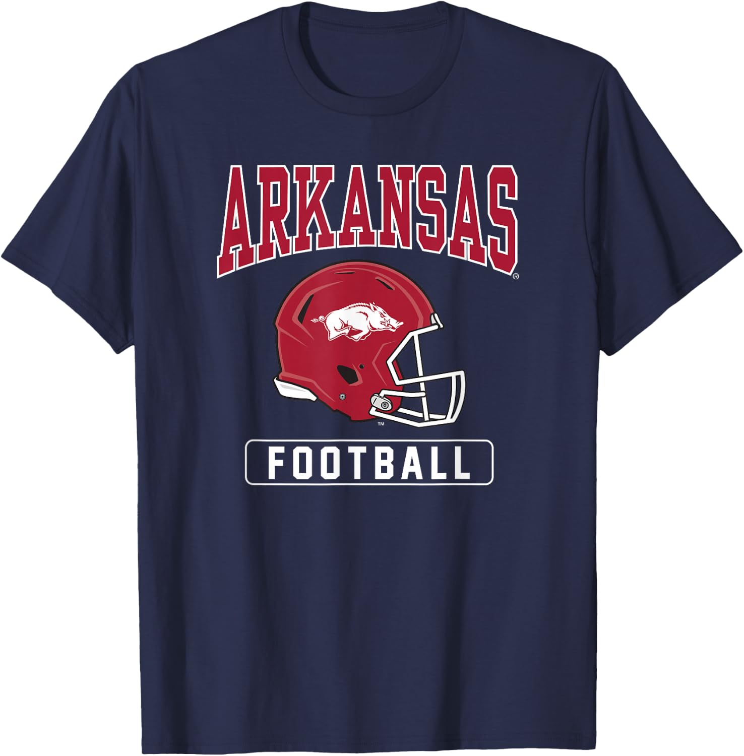 University of Arkansas Razorbacks Football Helmet T-Shirt - T-Shirt | Navy