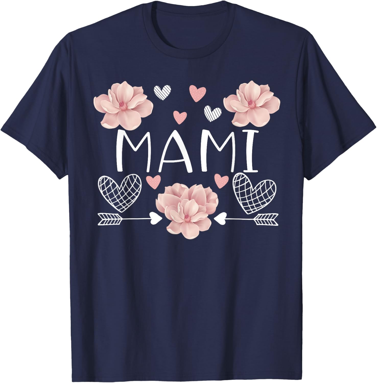 Mami shirt Pink Flowers Mother's Day Mami T-Shirt - T-Shirt | Navy