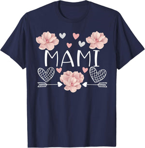 Mami shirt Pink Flowers Mother's Day Mami T-Shirt - T-Shirt | Navy