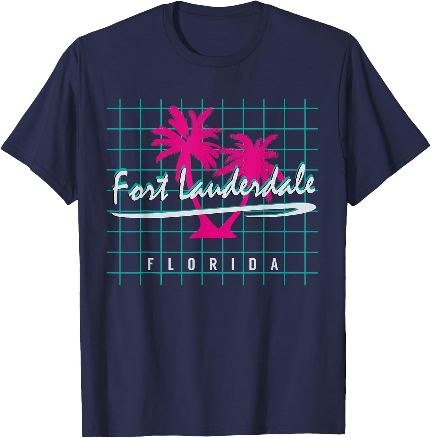 Fort Lauderdale Florida T Shirt Souvenirs Vintage Pattern T-Shirt - T-Shirt | Navy
