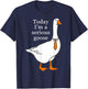 Today I'm A Serious Goose , Small, Black T-Shirt - T-Shirt | Navy