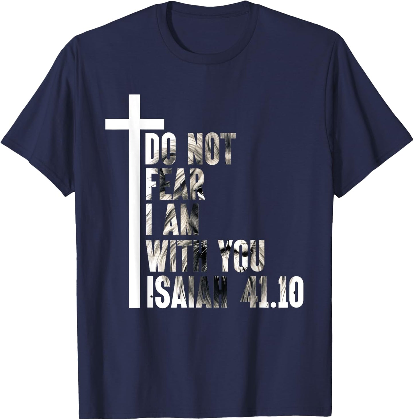 Christian Bible Verse Lion Of Judah Jesus God , Small, Black T-Shirt - T-Shirt | Navy