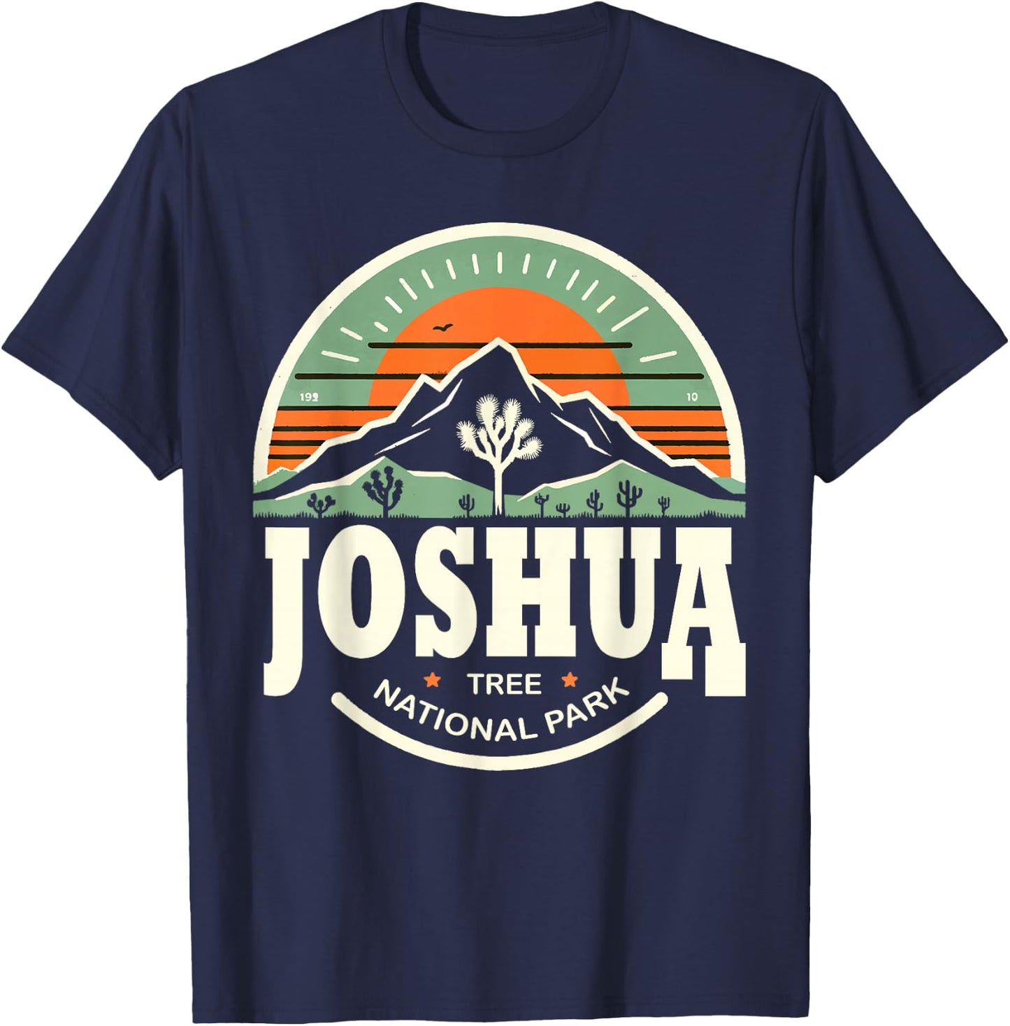Joshua Tree Retro Vintage Hiking Camping California T-Shirt - T-Shirt | Navy