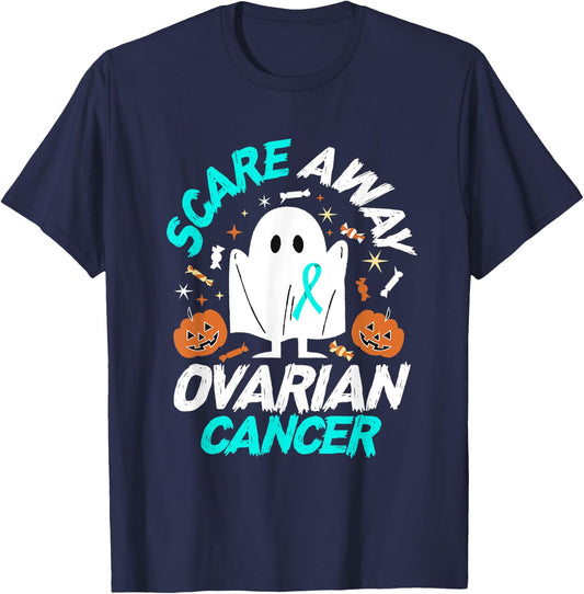 Halloween Ovarian Cancer Awareness T-Shirt - T-Shirt | Navy
