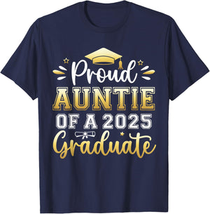 Proud Auntie of a 2025 Graduate Senior Graduation Women T-Shirt - T-Shirt | Navy