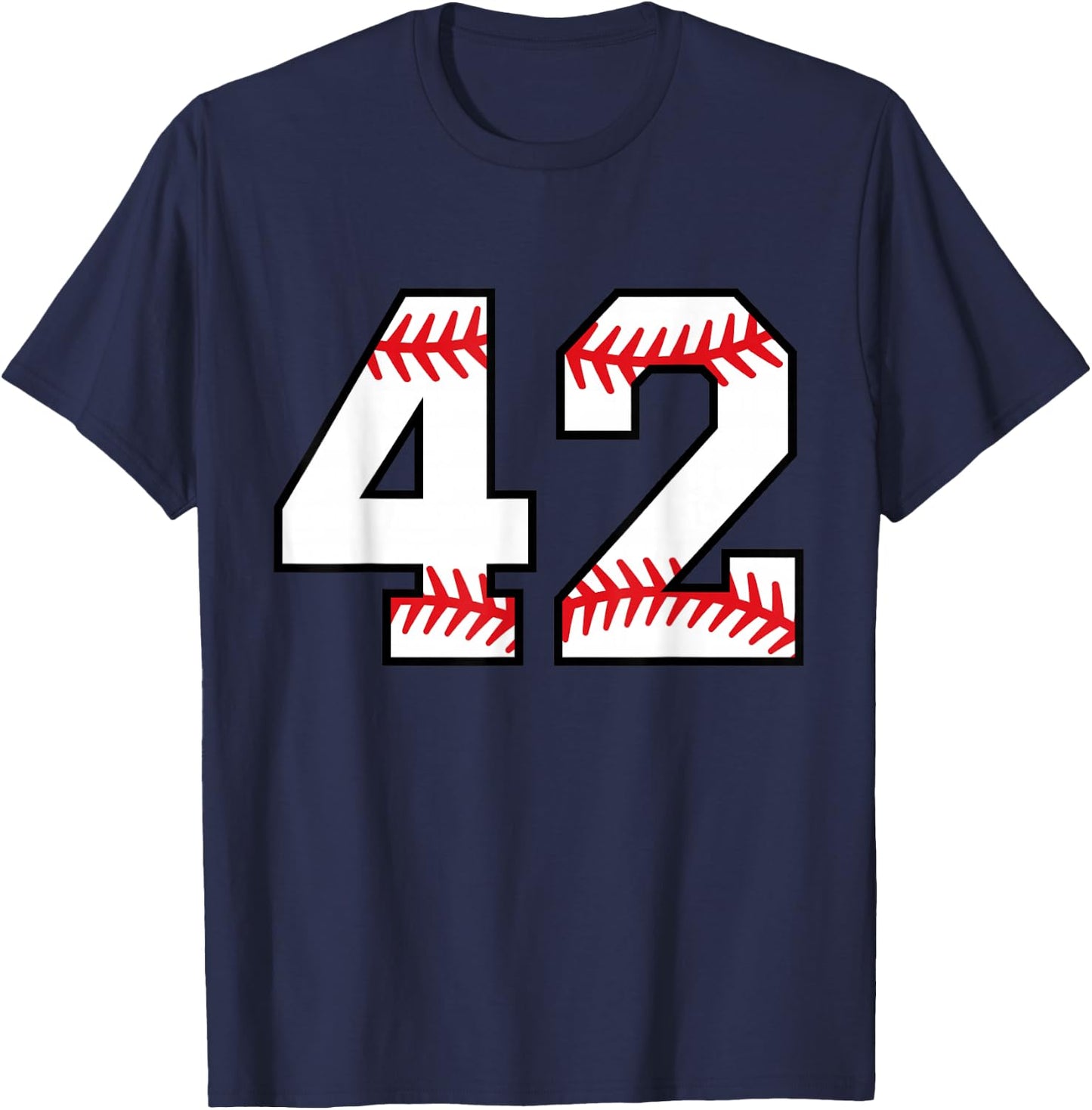 Baseball Softball Number #42 T-Shirt - T-Shirt | Navy