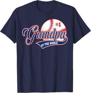 Grandpa Rookie of Year 1st Birthday Baseball Theme Matching T-Shirt - T-Shirt | Navy