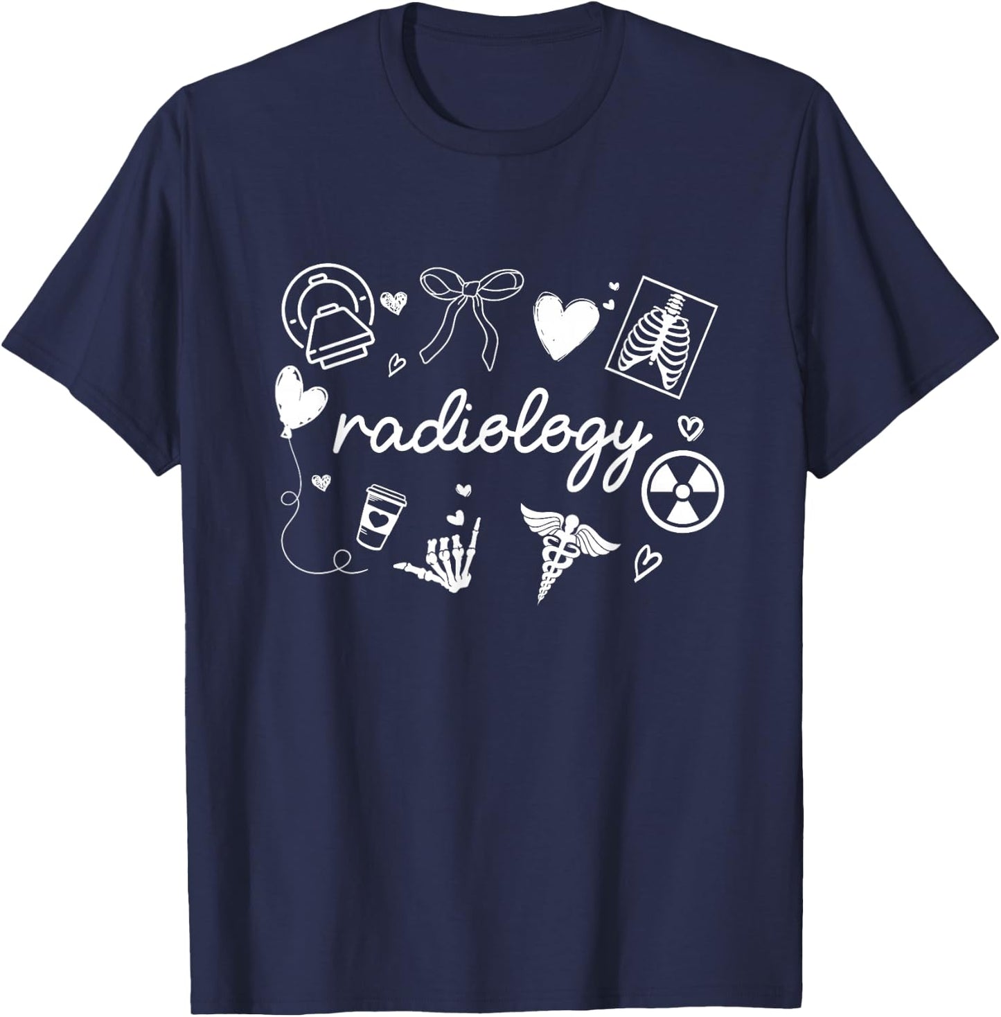 Radiology Coquette Bow RAD Tech X-ray Technologist CT MRI T-Shirt - T-Shirt | Navy