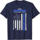 Proud Grandson of a Police Officer Distressed American Flag Women Kids Men T-Shirt - T-Shirt | Navy