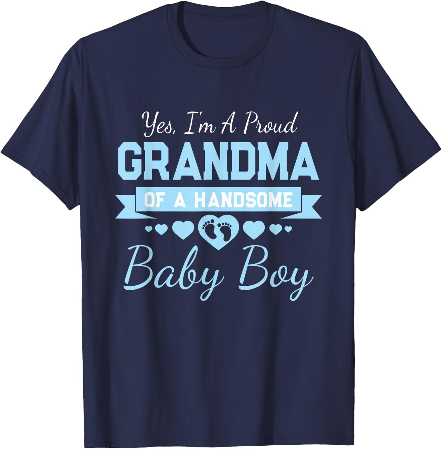 New Baby Announcement Boy 1st Time Grandma T-Shirt - T-Shirt | Navy