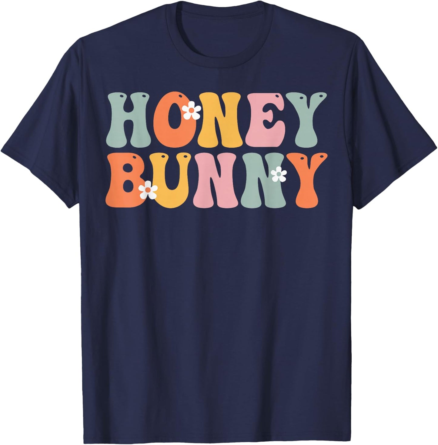 HONEY BUNNY Retro Groovy Mom Cute Mother's Day Funny Grandma T-Shirt - T-Shirt | Navy
