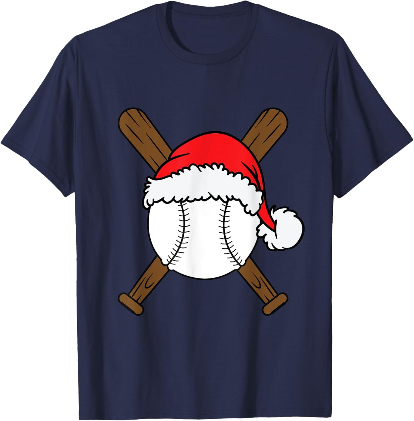 Christmas Baseball Player Santa Sports Design Boys T-Shirt - T-Shirt | Navy