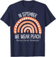Rainbow In September We Wear Peach Uterine Cancer Awareness T-Shirt - T-Shirt | Navy