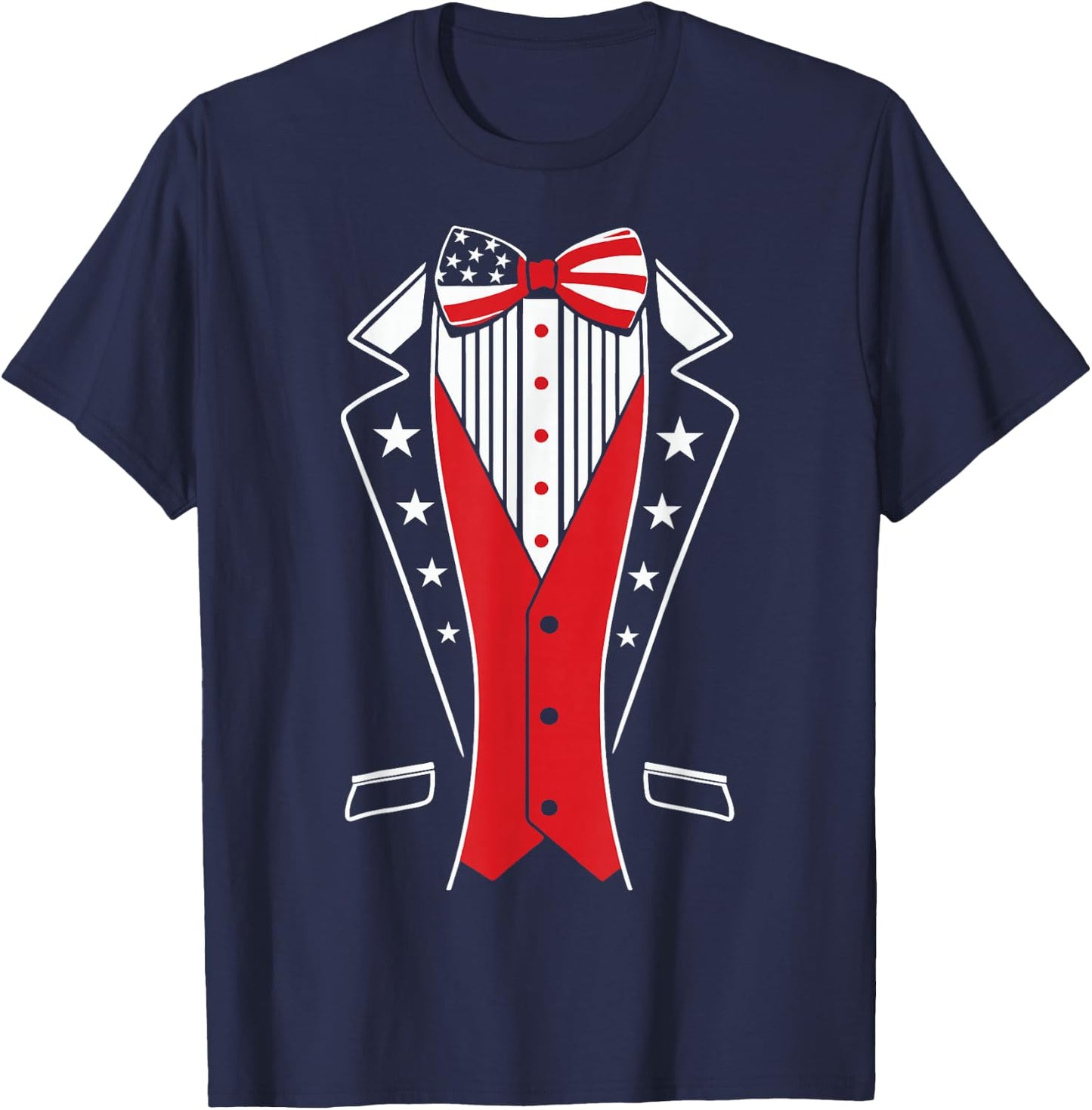4th of July Boys USA Tuxedo Shirt US American Flag Youth T-Shirt - T-Shirt | Navy