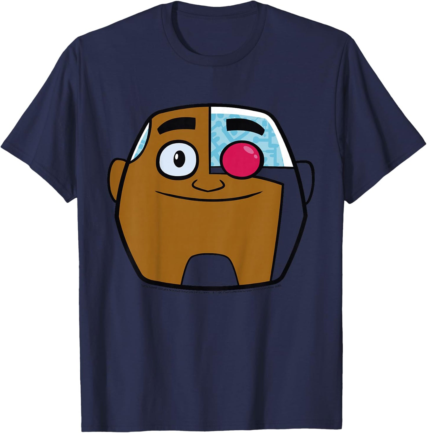 Kids DC Comics Teen Titans Go! Cyborg Big Face T-Shirt - T-Shirt | Navy
