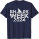Retro Shark Fin Week 2024 Lovers Animal Ocean Trip Biologist T-Shirt - T-Shirt | Navy